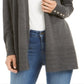 Cardigan feminino Charter Club com frente aberta, cinza, tamanho extragrande