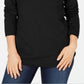 Karen Scott Suéter Feminino de Algodão com Gola Envelope Preto Tamanho P