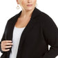 Blazer feminino de algodão Charter Club, preto, tamanho 1X