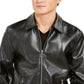 Jaqueta masculina de couro sintético Coach Wild Embossed da INC International Concepts, preta, tamanho pequeno