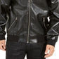 Jaqueta masculina de couro sintético Coach Wild Embossed da INC International Concepts, preta, tamanho pequeno