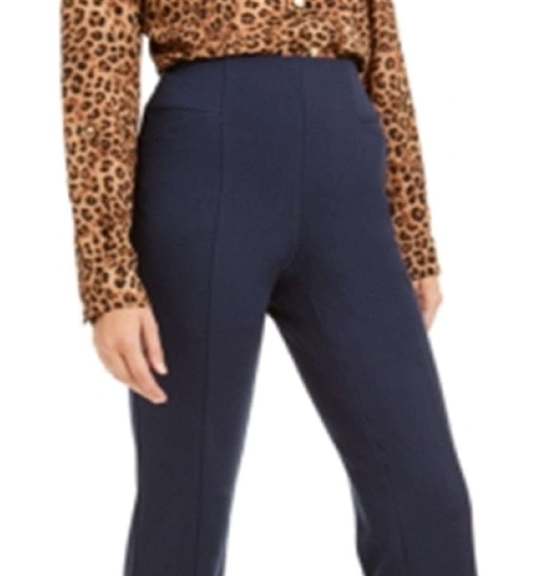 Calça feminina Bootcut Curvy Fit de cintura alta da INC International Concepts, azul, tamanho 0