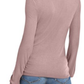 Blusa feminina texturizada de manga comprida e decote em V, tamanho pequeno, rosa, da INC International Concepts