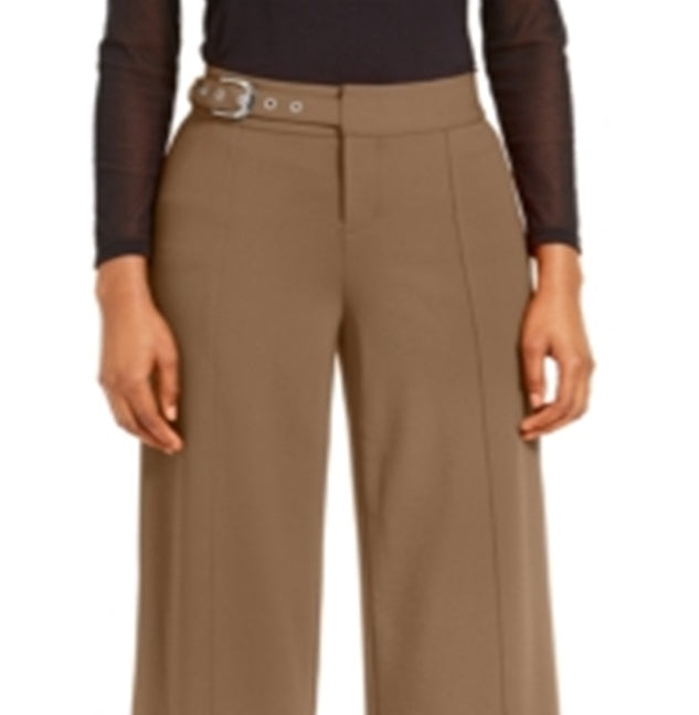 Calça feminina sólida de perna larga para usar no trabalho, marrom, tamanho 6, da INC International Concepts