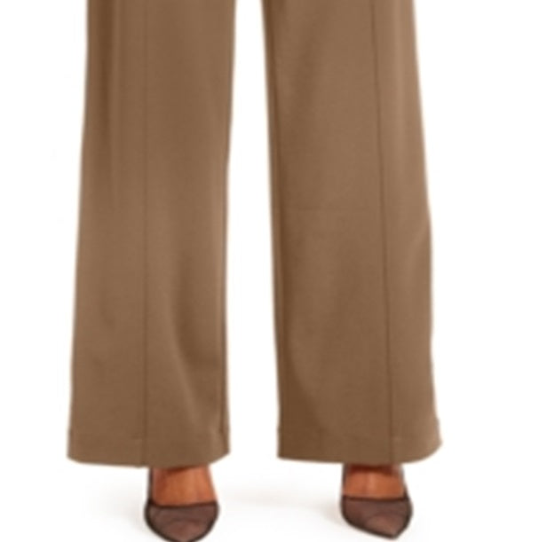 Calça feminina sólida de perna larga para usar no trabalho, marrom, tamanho 6, da INC International Concepts