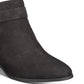 Giani Bernini Botas femininas de couro com zíper e salto bloco e bico redondo, pretas, tamanho 9 M