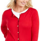 Karen Scott Cardigan Feminino Gola Redonda Tamanho P Vermelho