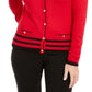 Karen Scott Cardigan Feminino Gola Redonda Tamanho P Vermelho