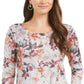 Blusa feminina com estampa floral estilo &amp; co, roxa, tamanho extrapequeno