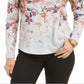 Blusa feminina com estampa floral estilo &amp; co, roxa, tamanho extrapequeno