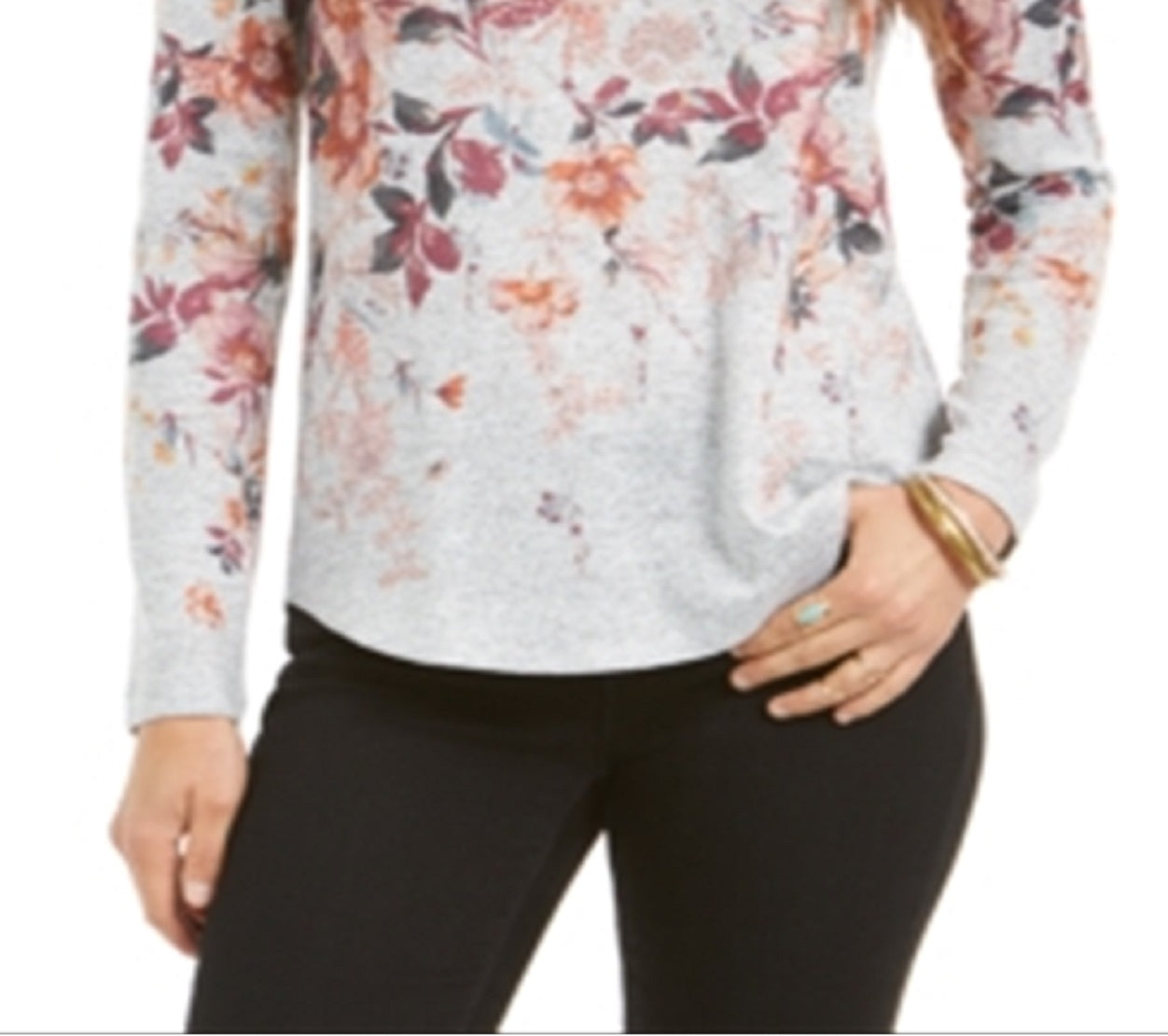 Blusa feminina com estampa floral estilo &amp; co, roxa, tamanho extrapequeno