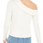 Blusa feminina Bar III manga comprida decote assimétrico branca tamanho X-G