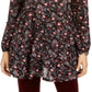 Camisa feminina com estampa floral e camadas Style &amp; Co, preta, tamanho pequeno