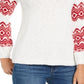 Suéter feminino estilo &amp; co com gola canoa Fair Isle, branco, tamanho XX-G