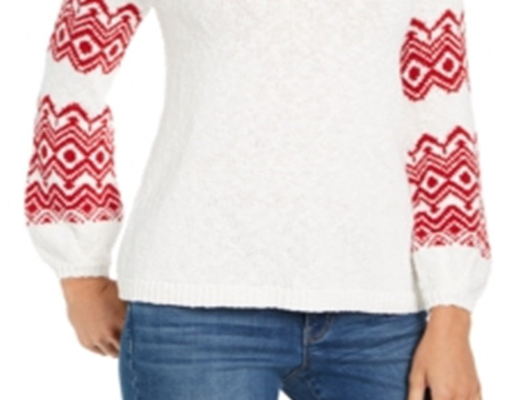Suéter feminino estilo &amp; co com gola canoa Fair Isle, branco, tamanho XX-G