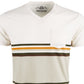 Camiseta masculina American Rag Explorer Stripe com decote em V, cinza, tamanho XX-G