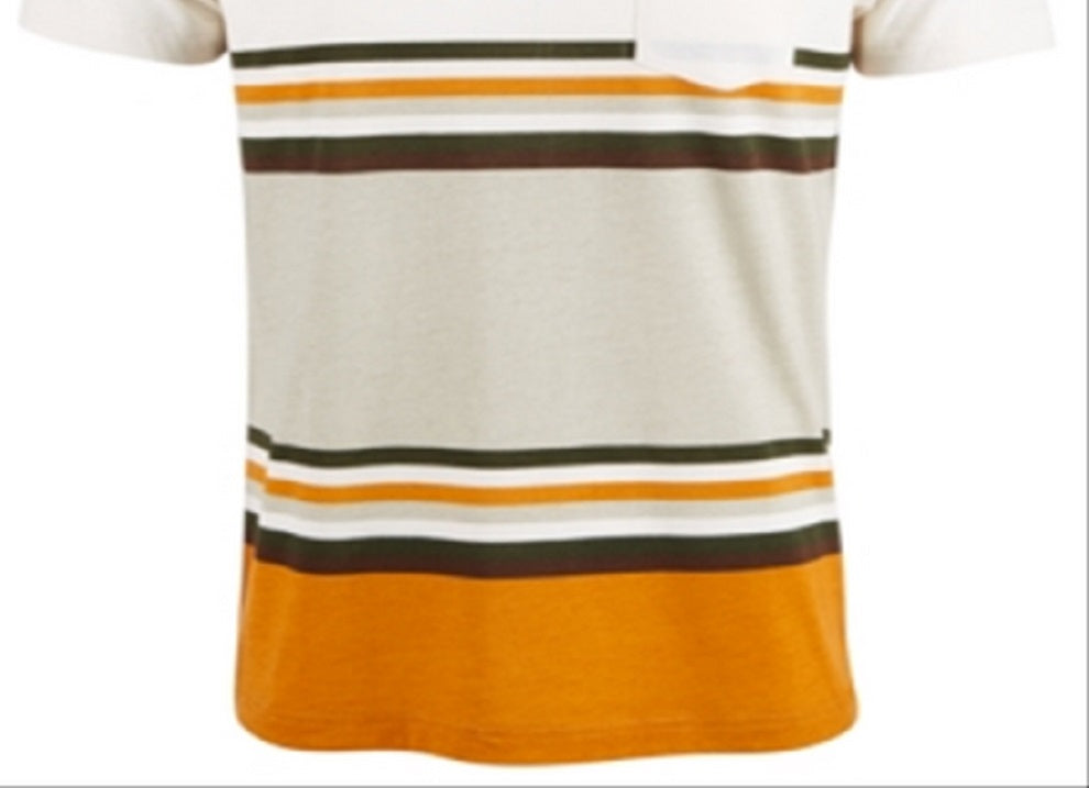 Camiseta masculina American Rag Explorer Stripe com decote em V, cinza, tamanho XX-G