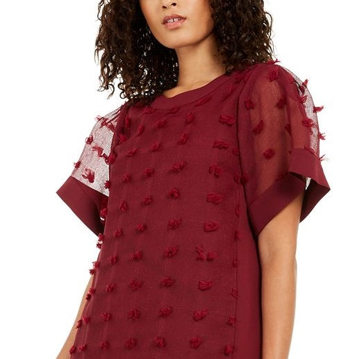 Alfani Vestido curto feminino de manga curta vermelho tamanho 16
