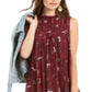 Vestido smocked com estampa floral feminino Style &amp; Co, vermelho, tamanho pequeno