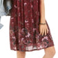 Vestido smocked com estampa floral feminino Style &amp; Co, vermelho, tamanho pequeno