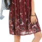 Vestido smocked com estampa floral feminino Style &amp; Co, vermelho, tamanho médio
