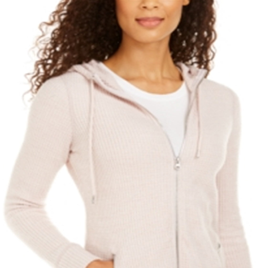 Ideology Moletom com capuz feminino Waffle Fitness Running Rosa Tamanho X-G