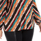 Blusa feminina estampada com ombros descobertos, INC International Concepts, vermelha, tamanho 0X