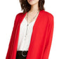 Cardigan feminino Alfani de manga comprida aberto para usar no trabalho, top vermelho, tamanho extragrande