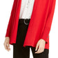 Cardigan feminino Alfani de manga comprida aberto para usar no trabalho, top vermelho, tamanho extragrande