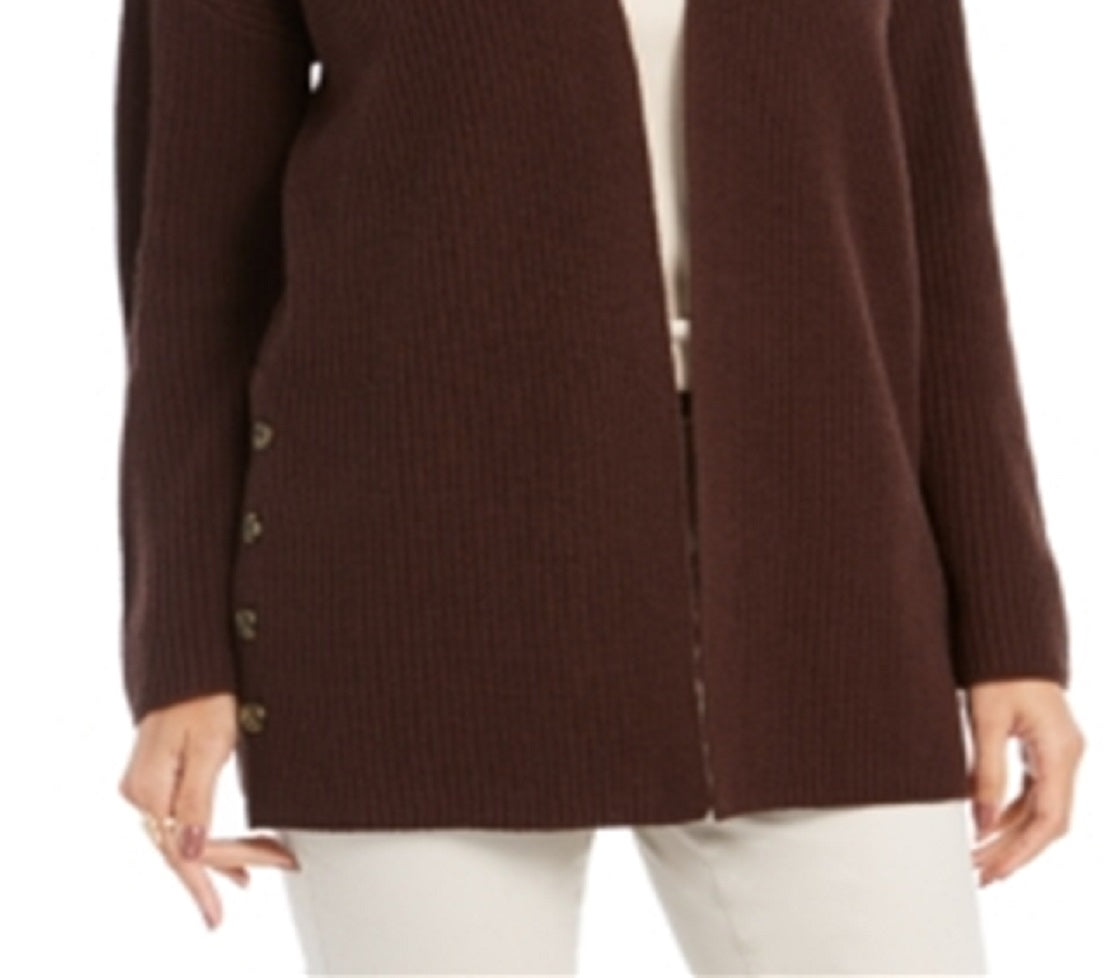 Cardigan feminino com botões frontais abertos Style &amp; Co, marrom, tamanho pequeno G