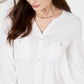 Blusa popover feminina estilo &amp; co com aba enrolada, branca, tamanho pequeno
