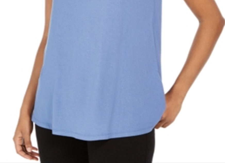 Regata feminina estilo swing fit azul tamanho GG