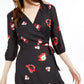 Vestido longo envolvente estampado em jacquard feminino Bar III, preto, tamanho extrapequeno