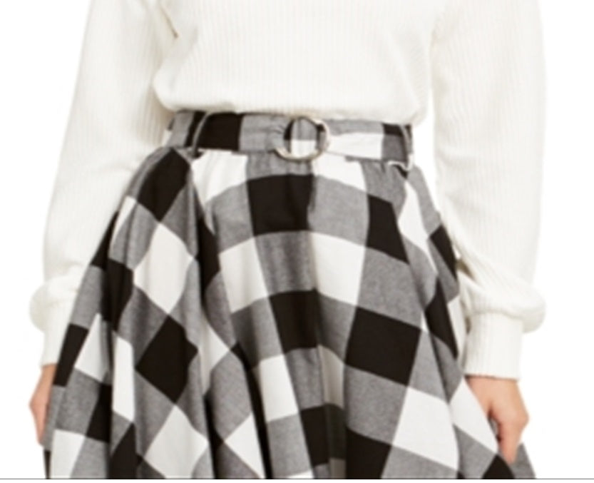 Suéter feminino Bar III de manga comprida e gola alta, branco, tamanho pequeno