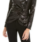 INC International Concepts Top Feminino com Lantejoulas Torcidas, Preto, Tamanho Grande