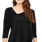 Top feminino Alfani com bainha assimétrica e envelope, preto, tamanho pequeno GG
