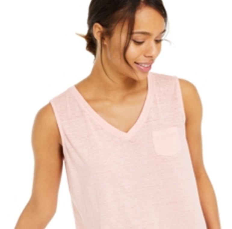 Blusa feminina estilo &amp; co com bolso no peito e estampa burnout, rosa, tamanho pequeno