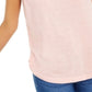 Blusa feminina estilo &amp; co com bolso no peito e estampa burnout, rosa, tamanho pequeno