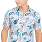 Camisa masculina elástica com estampa floral paisley Tasso Elba, azul, tamanho extragrande