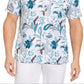 Camisa masculina elástica com estampa floral paisley Tasso Elba, azul, tamanho extragrande