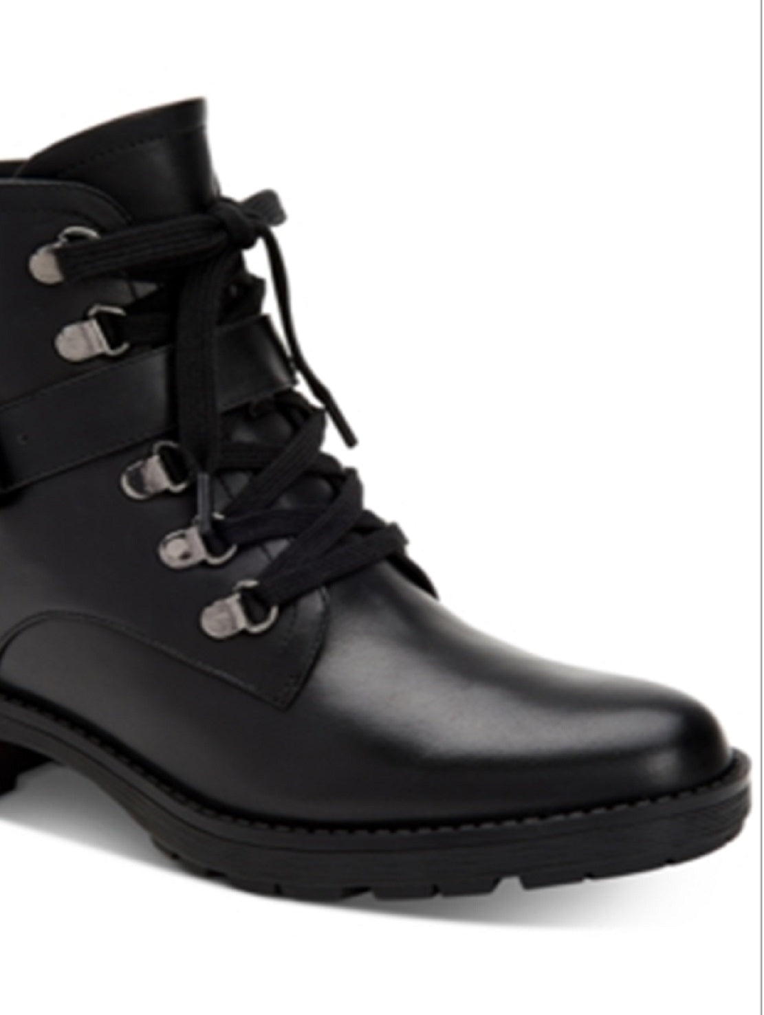 Giani Bernini Bota feminina de couro Naomii Lug preto tamanho 9 M