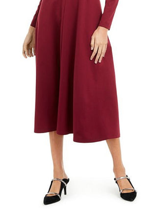 Vestido midi alfani feminino, tamanho médio, vermelho, justo e flare