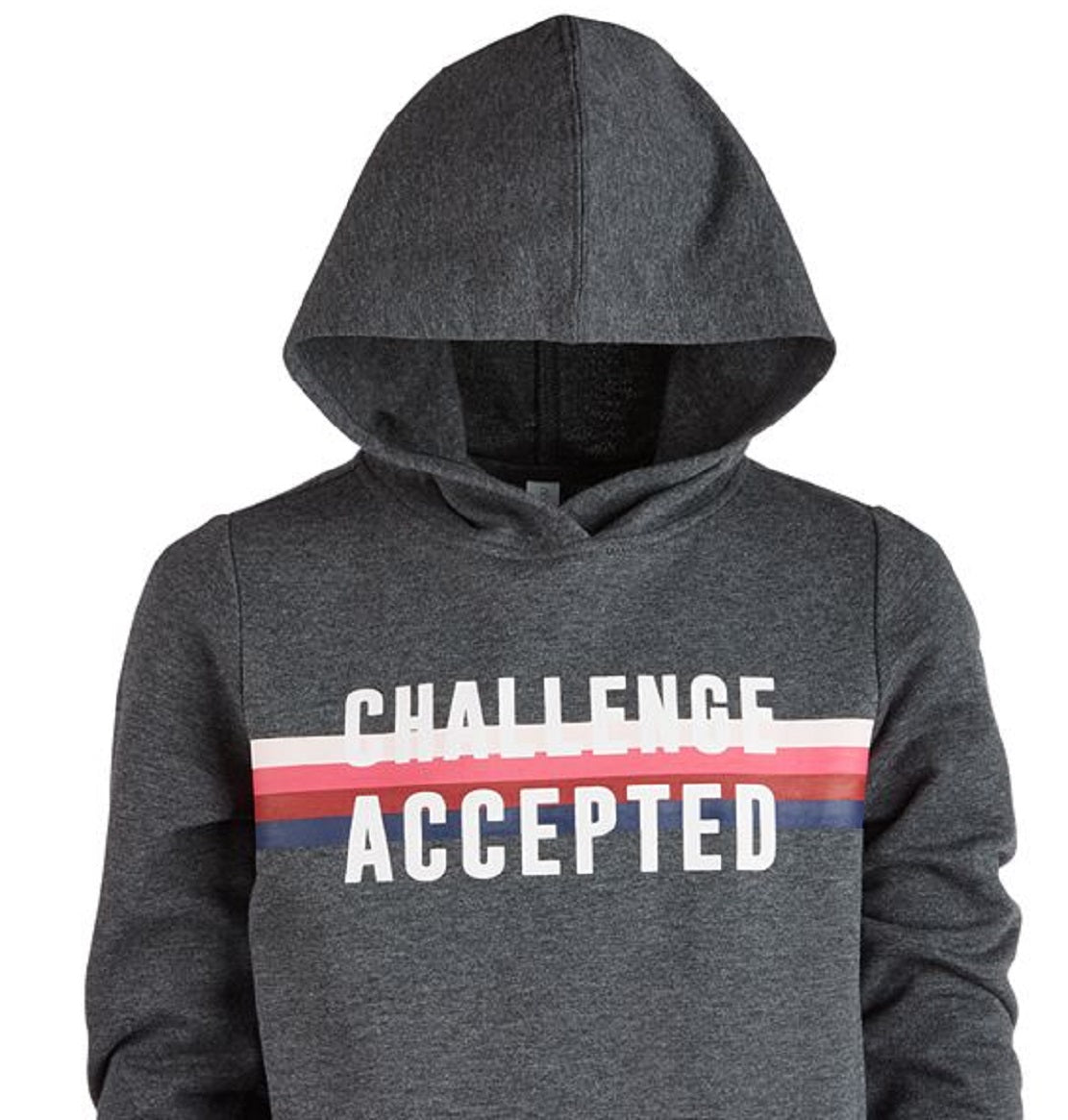 ID Ideology Big Girl's Graphic Print Hoodie Cinza Tamanho Médio
