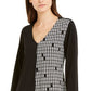 Blusa túnica assimétrica Alfani feminina, preta, tamanho X-S