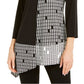 Blusa túnica assimétrica Alfani feminina, preta, tamanho X-S