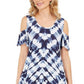 Vestido rodado com decote em V e mangas compridas estilo &amp; co feminino, azul, tamanho pequeno M