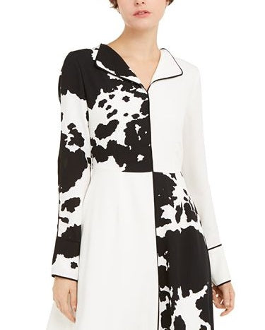 Vestido Alfani Feminino Colorblock Fit &amp; Flare Preto Tamanho 14