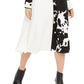 Vestido Alfani Feminino Colorblock Fit &amp; Flare Preto Tamanho 14