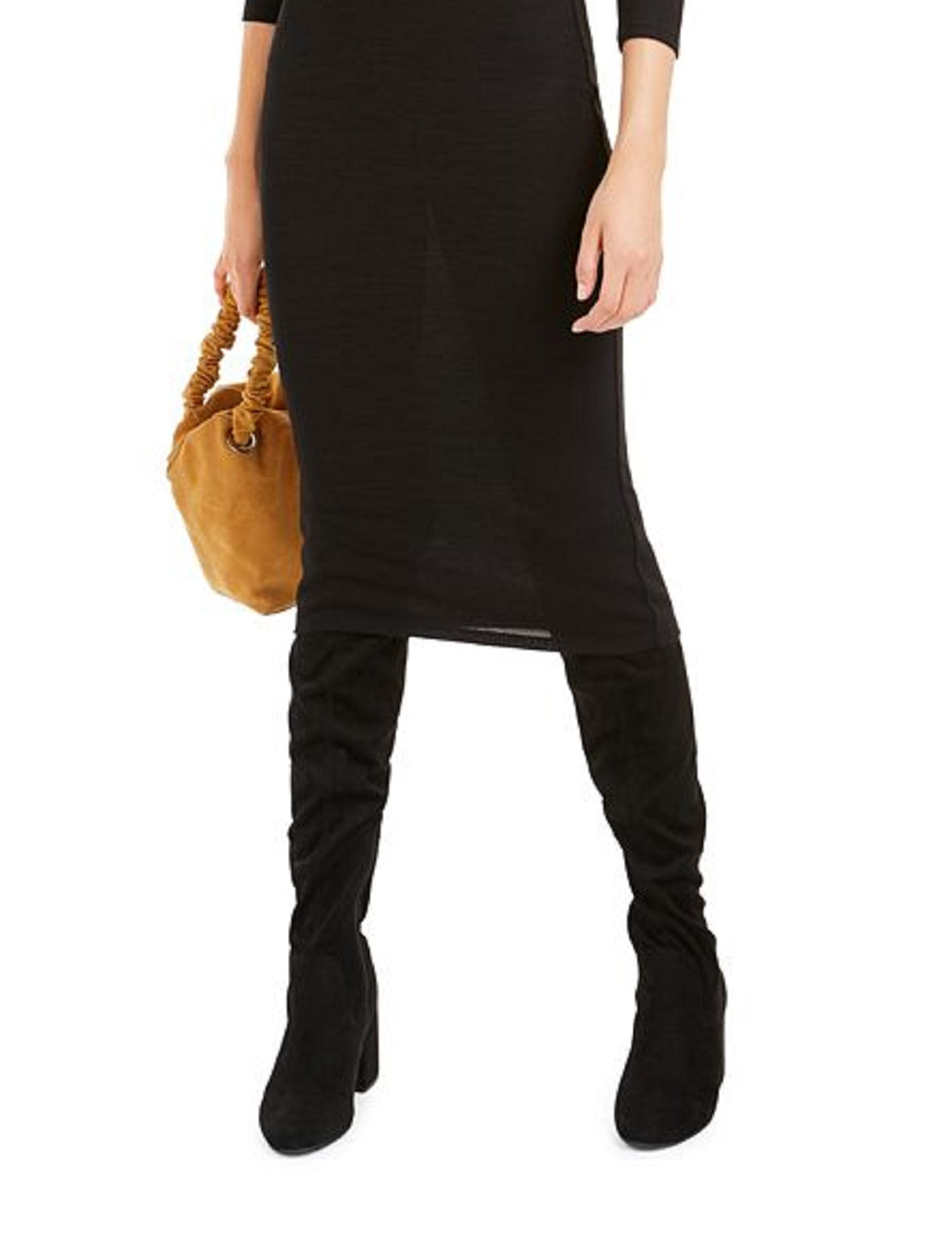 Vestido feminino Bar III com frente torcida, preto, tamanho grande