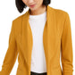 Bar III Blazer feminino franzido amarelo tamanho médio